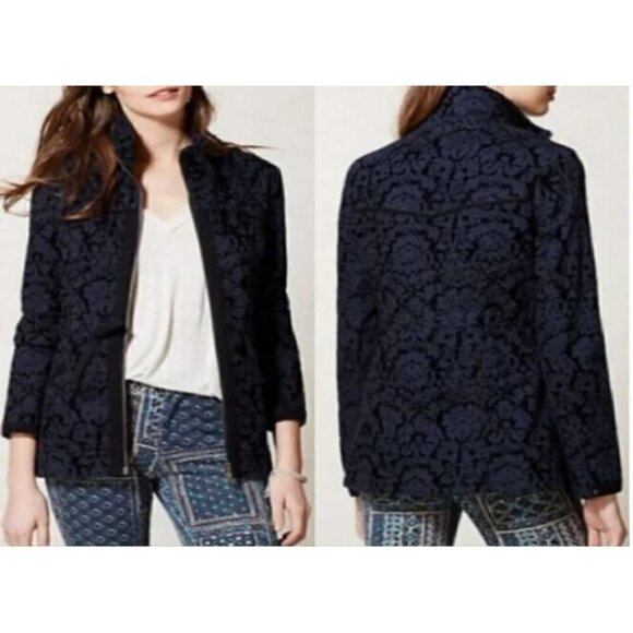 Anthropologie Hei Hei Jacket Womens Small Burnette Floral Anorak Military Jacket - Picture 1 of 7